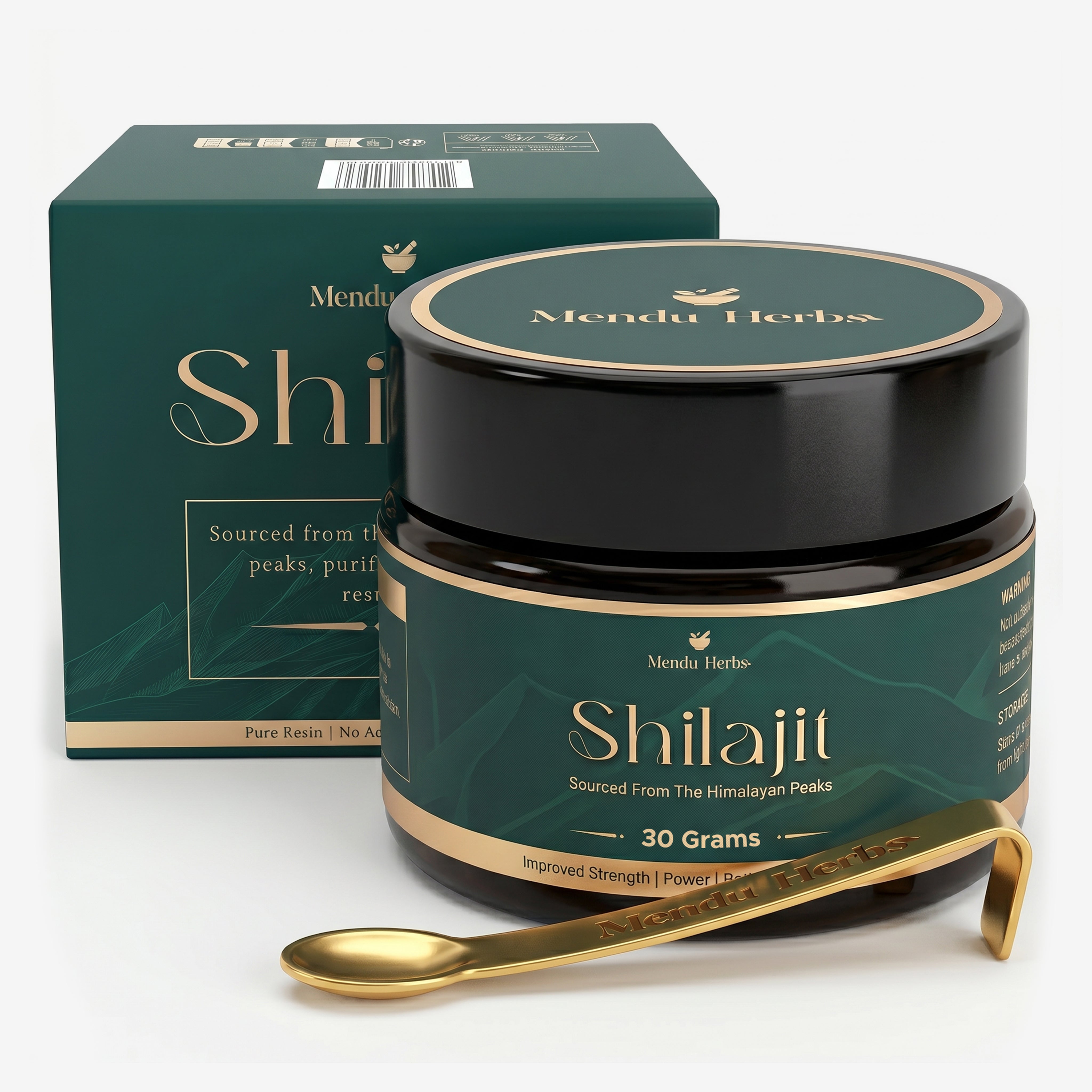 Mendu Herbs Résine de Shilajit 100% Pure | 30 Grammes